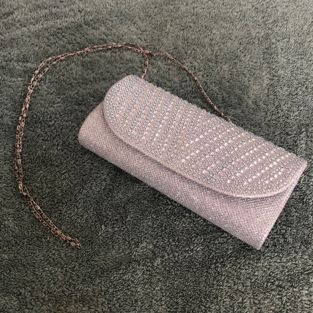 Sparkly Silver Rhinestone Clutch or Shoulder Bag